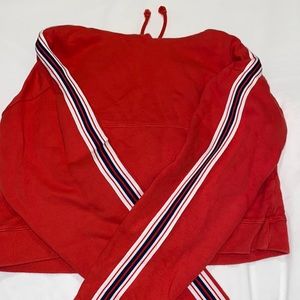 Aritzia red cropped sweatshirt